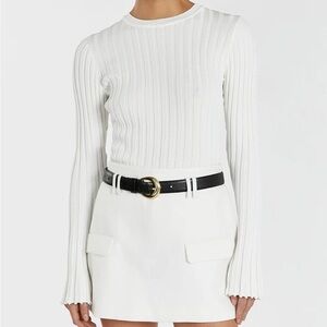 DISSH Ada White Long Sleeve Knit Top